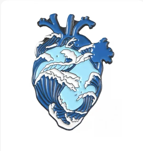 Ocean Heart Enamel Pin